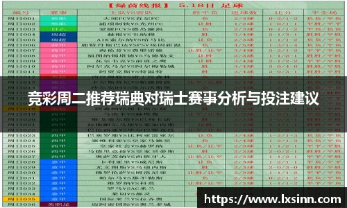 竞彩周二推荐瑞典对瑞士赛事分析与投注建议